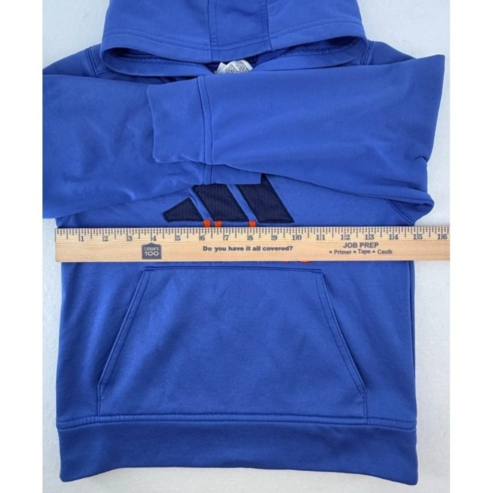 Adidas Youth Hoodie Size 6 Blue Pullover‎ Big Logo Sweatshirt